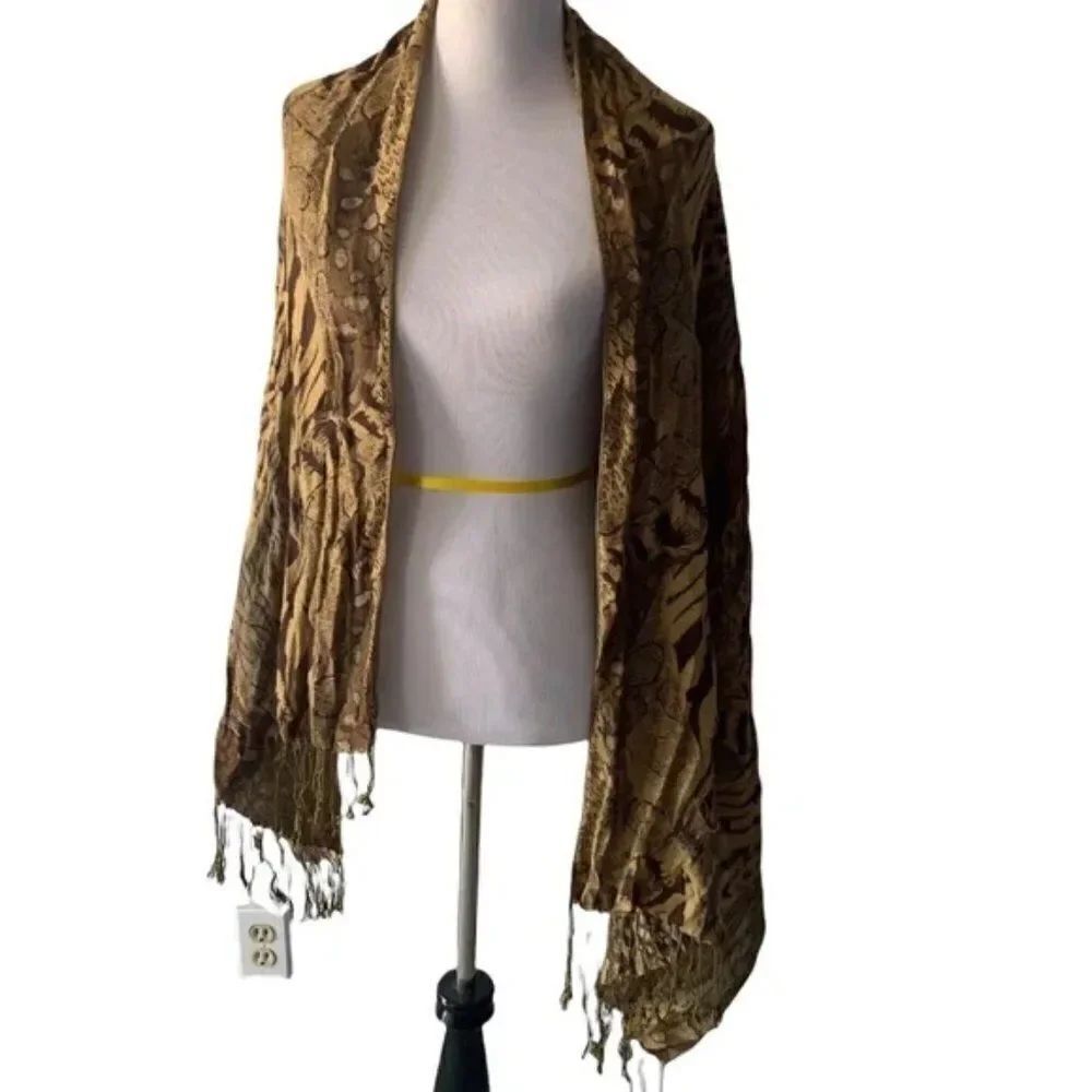 Animal Print Fringe Wrap